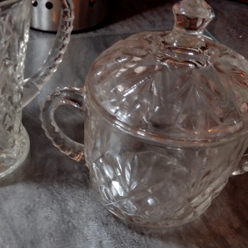 Vintage 60s Pineapple Prescut Sugar Bowl with lid, EUC